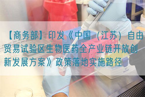 【商務(wù)部】印發(fā)《中國(江蘇)自由貿(mào)易試驗區(qū)生物醫(yī)藥全產(chǎn)業(yè)鏈開放創(chuàng)新發(fā)展方案》政策落地實施路徑?(圖1) 【商務(wù)部】印發(fā)《中國(江蘇)自由貿(mào)易試驗區(qū)生物醫(yī)藥全產(chǎn)業(yè)鏈開放創(chuàng)新發(fā)展方案》政策落地實施路徑?(圖1)